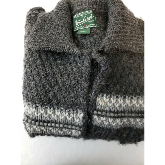 Women’s Woolrich Open Front Cardigan Gray Sweater Lg thick Wool - Picture 11 of 11